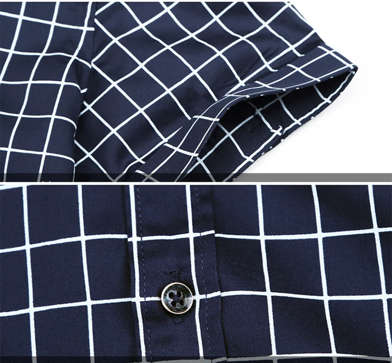 Модная хлопковая блузка клетчатая рубашка мужская Social Dudalina короткий рукав Slim Fit рубашка мужская одежда вышивка Белая мужская холодная