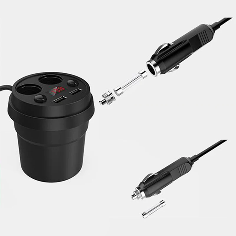 

1PC Fireproof ABS 2 Socket Cigarette Lighter Splitter 3.1A Dual USB LED Lighter Automobiles Interior Parts
