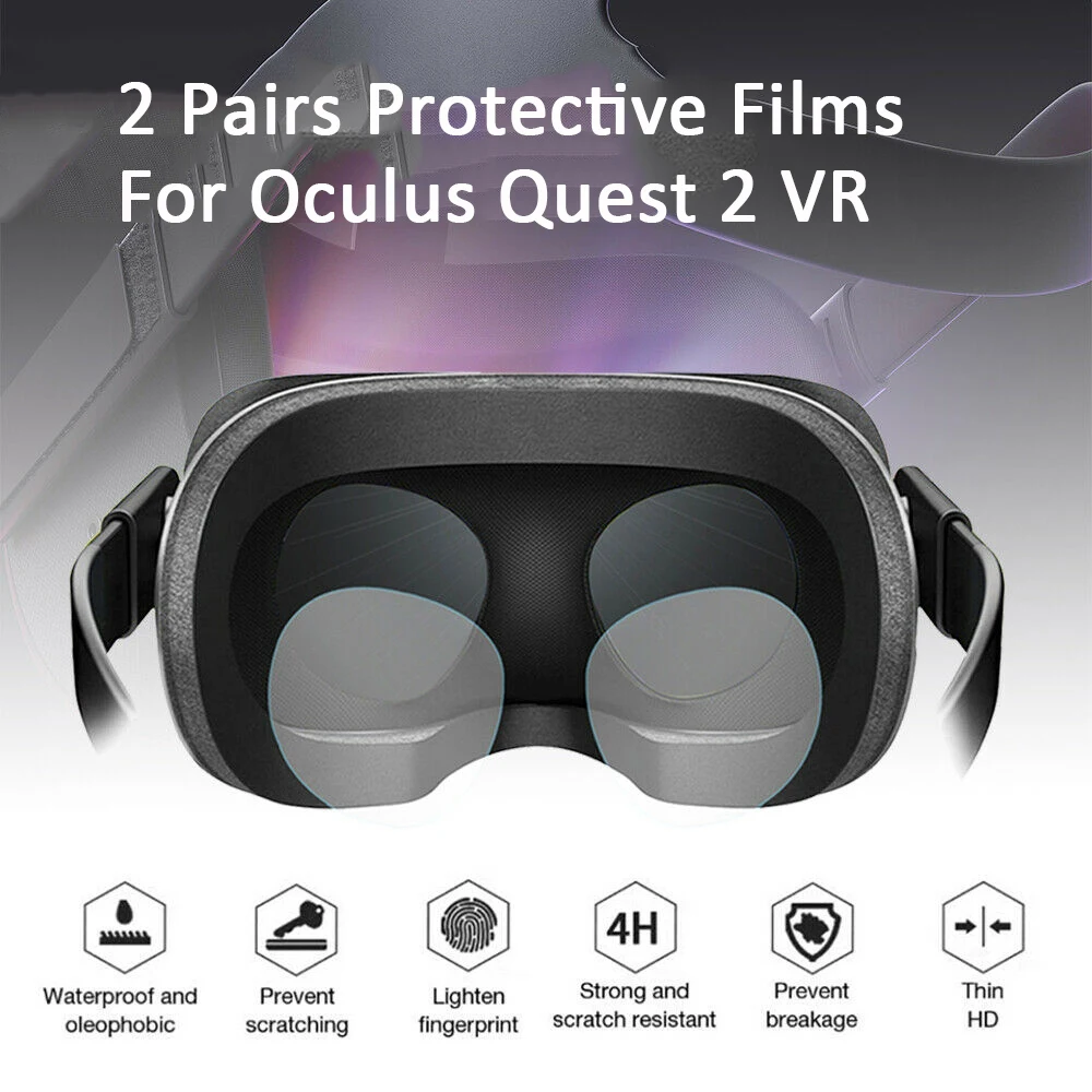 4Pcs VR Lens Protector Film Guard for Oculus Quest 2 Cover TPU Soft HD