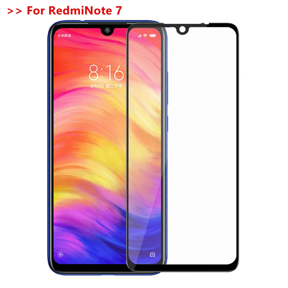 Закаленное стекло на xiomi redmi Note7 полное покрытие защита экрана xiaomi Note 7 Pro защитная