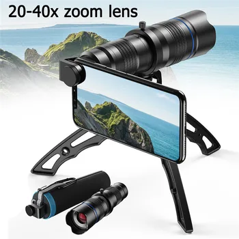 

Optional HD 20X-40X Zoom Mobile Telescope Telephoto Lens Monocular Mobile Lens with Selfie Tripod for iPhone all Smartphones 1Pc