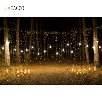 

Laeacco Jungle Party Night Forest Trees Candles Lights Photography Backdrops Photo Backgrounds Baby Newborn Portrait Photophone