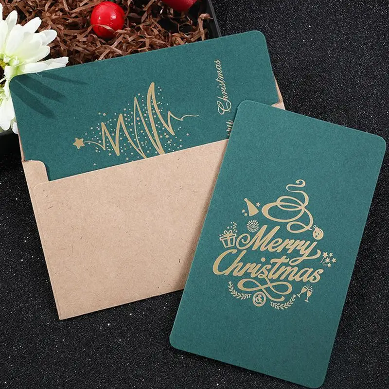  24 Sheets Christmas Greeting Cards Delicate Christmas Themed Blessing Card Creative DIY Xmas Paper  - 4.00029E+12
