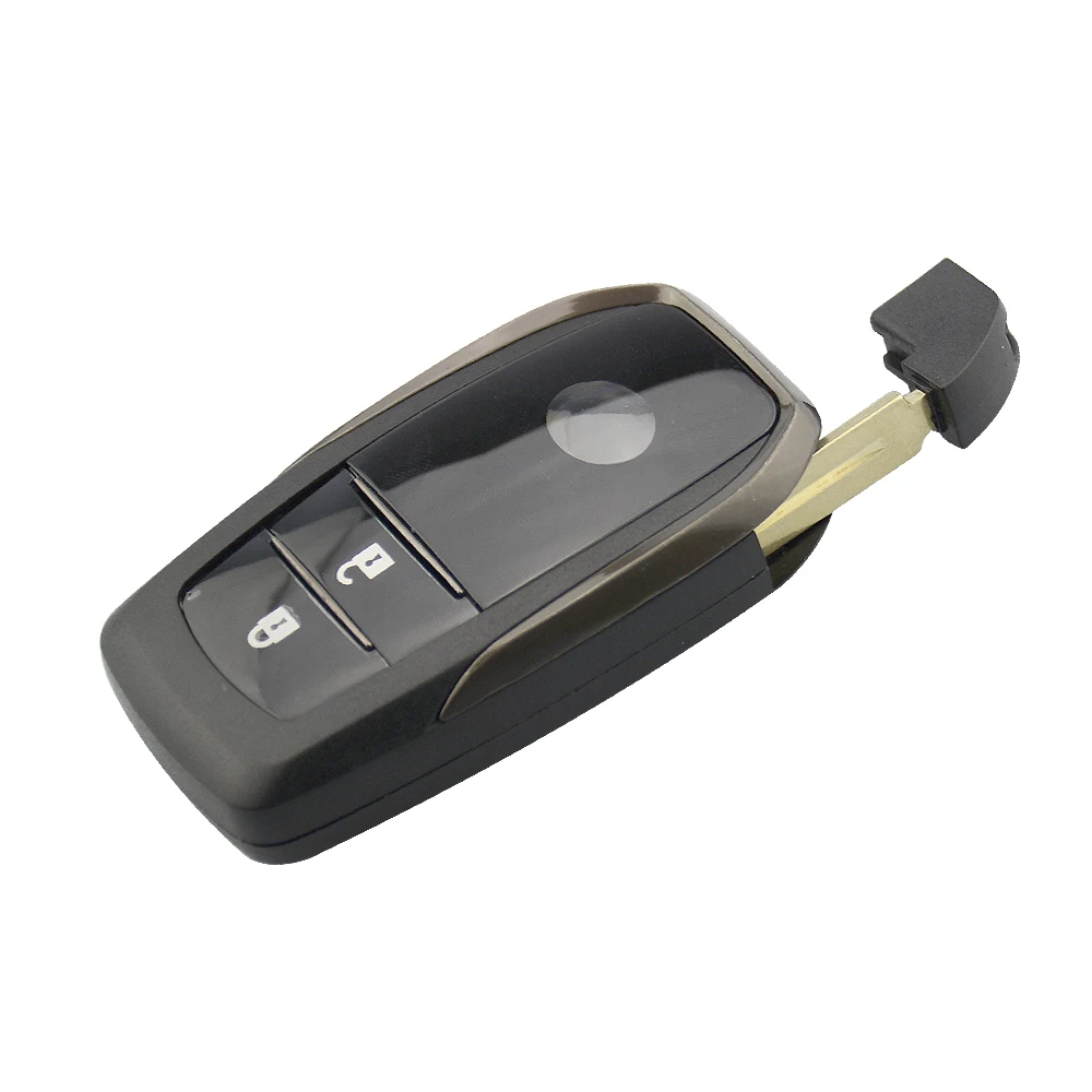 OkeyTech для Toyota 2/3 кнопки умный пульт дистанционного ключа оболочки для Camry HIGHLANDER RAV4 новые аксессуары Prado Авто ключ фоб неразрезанное лезвие - Количество кнопок: 2 button