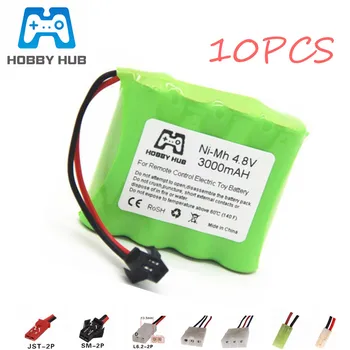 

4.8v 3000mAh NIMH Battery 4.8v Rechargeable Battery AA Battery Pack For Rc toys Cars Tanks Robots Boats Guns 10PCS