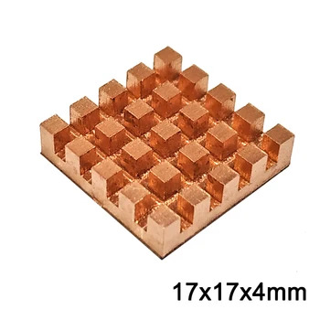 

Pure Copper Heat Sink Adhesive Back Cooling For VGA DDR MOS GPU IC Chipset Radiator Cooler Heatsink 17x17x4mm