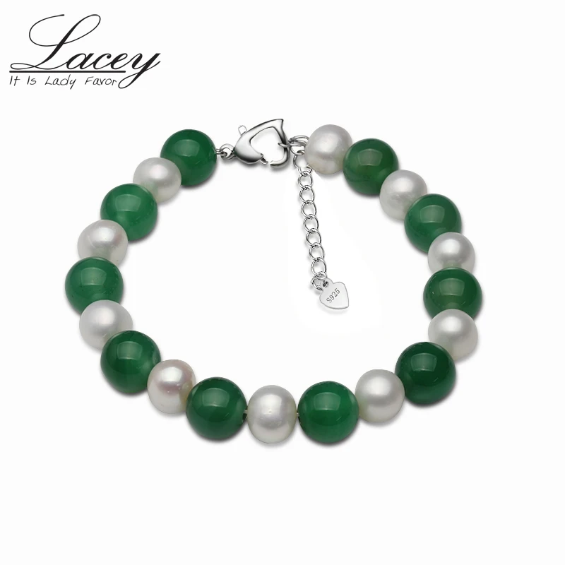 

Real Cultured Big Pearl Bracelet for Women Party Gifts Handmade Fine Jewelry Natural Freshwater Pearls Agate Bangles
