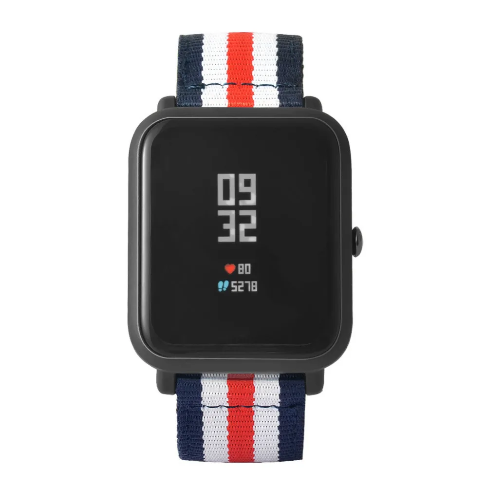 YHNUJM полотно холста для Amazfit ремешок 20 мм для Xiaomi Huami Amazfit Youth Bip Смарт часы ремешок браслет
