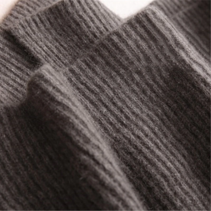 Осень и зима сплошной цвет вязаный кашемировый жакет жилет женский длинный участок полувысокий Круглый вырез без рукавов шерстяной свитер