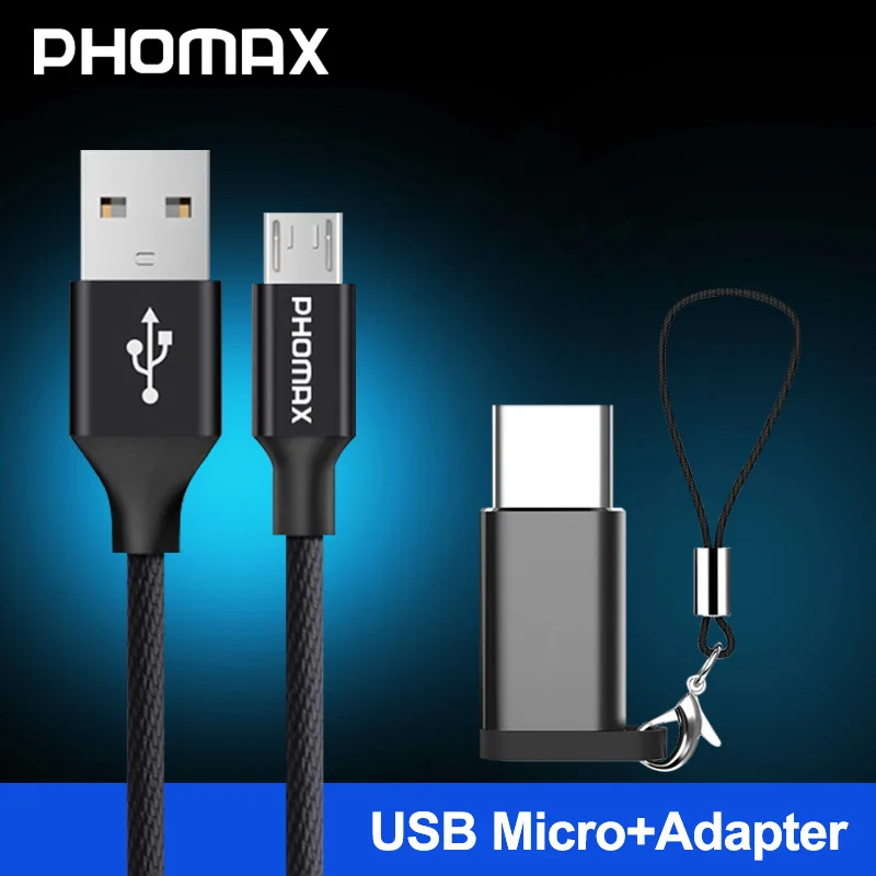 PHOMAX Micro USB Cable 1M Nylon Fast Charging Mobile Phone For Samsung s9 s8 HTC Huawei Xiaomi Sync Data Charger Cord | Мобильные