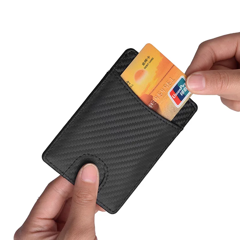 

Cross Border for Carbon Fiber Card Sets Wallet Pumping Strap Genuine Leather Certificate Holder Credit Card Cover