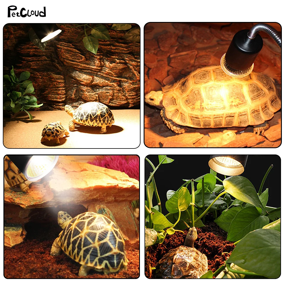 25/50/75W Reptile Lamp Bulb UVA+UVB Turtle Basking UV Light Heating Bulb Calcium Supplement For Amphibian Temperature Controller