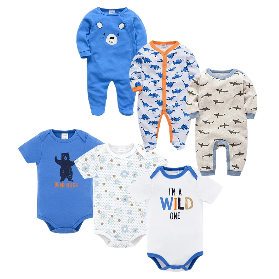 Осенне-зимняя хлопковая одежда для новорожденных мальчиков и девочек 0-12 месяцев