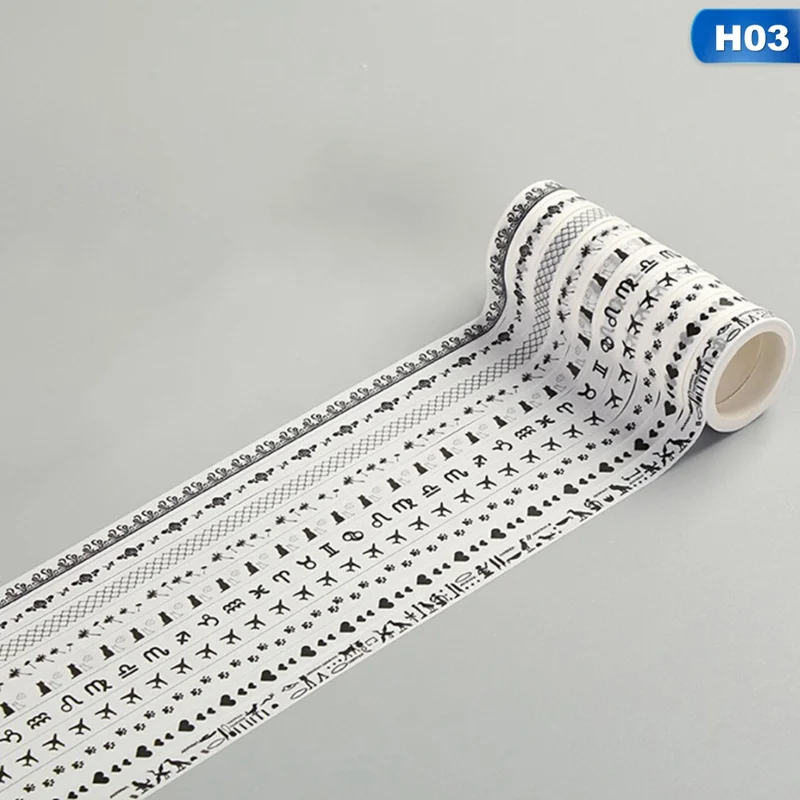 10 шт./компл. красочные Foiled васи лента японская бумага DIY планировщик Маскировочная лента клейкие наклейки с лентами Декоративные Канцелярские Ленты
