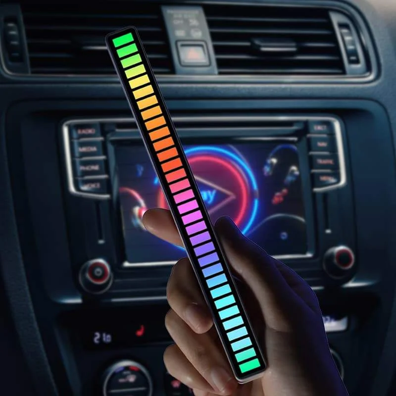 motion sensor night light New Rhythm Recognition Light Bar RGB Audio Control LED Light Colorful Type C Rechargeable Ambient LED Lamp Voice Control Strip l dinosaur light Night Lights