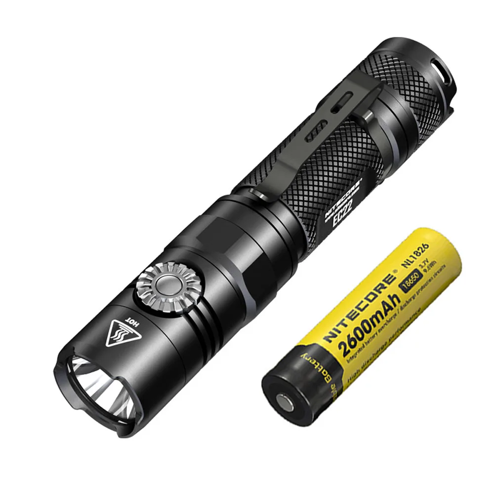 NITECORE EC22 Tacitcal Flash светильник CREE XP-L HD V6 max 1000lm луч бросок 180 м фонарь бесступенчатая яркость светильник - Испускаемый цвет: EC22 NL1826