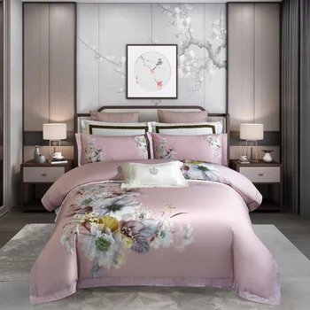 

1000TC Luxury egyptian cotton embroidery Bedding Set Soft Queen King size Bedding sets Bed Sheet Duvet Cover set bed linen