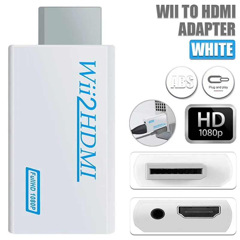 Full HD 1080P WiiHDMI 3,5 мм аудио конвертер Wii2HDMI Кабель-адаптер для HDTV