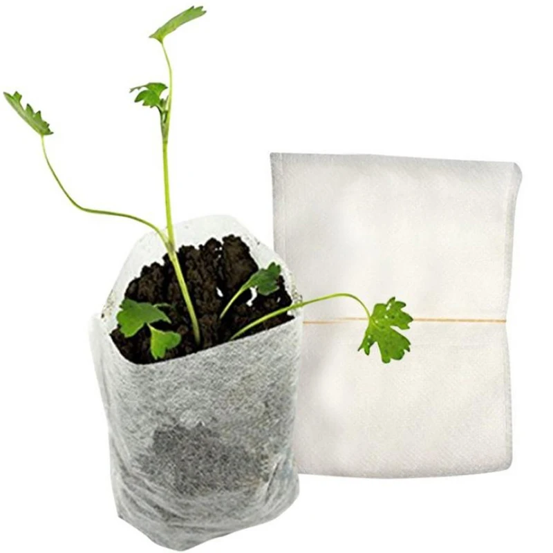 100X Nursery Pots Plant-fiber Seedling Raising Bags Home Garden Supplies Lots 