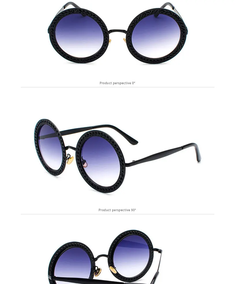 SIMPRECT, круглые женские солнцезащитные очки,, Роскошные, стразы, большие, солнцезащитные очки, модные, Ретро стиль, солнцезащитные очки, винтажные, оттенки для женщин
