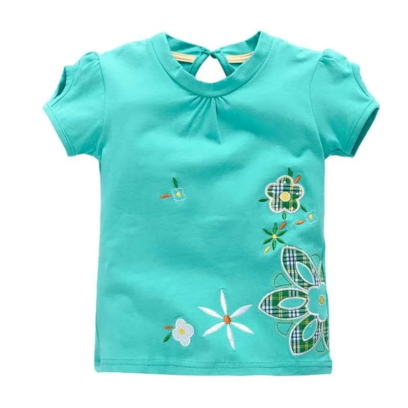 VIDMID От 2 до 10 лет футболка для маленьких девочек детская одежда с короткими рукавами брендовая летняя футболка одежда для маленьких девочек, Блуза Футболка с кроликом - Цвет: as photo