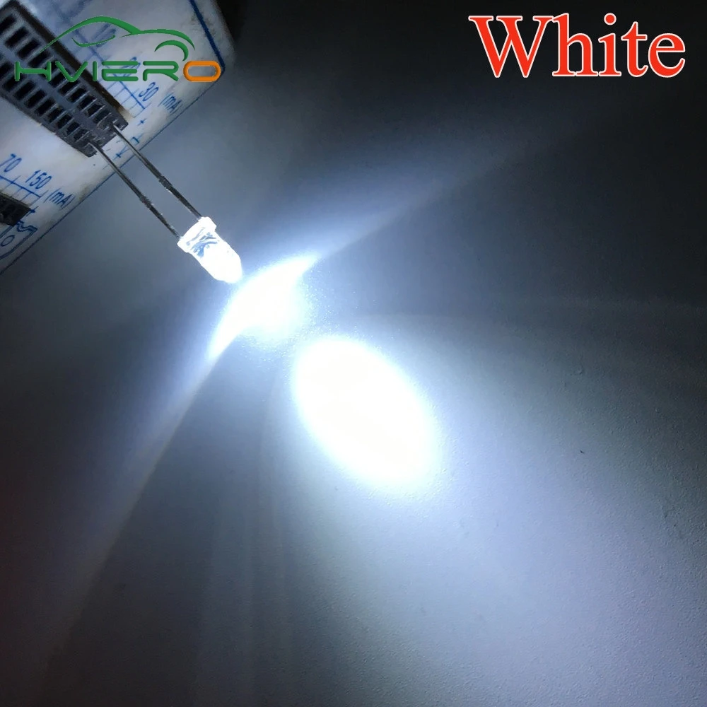 1000pcs White F3 3MM ROUND Water Clear LED Light