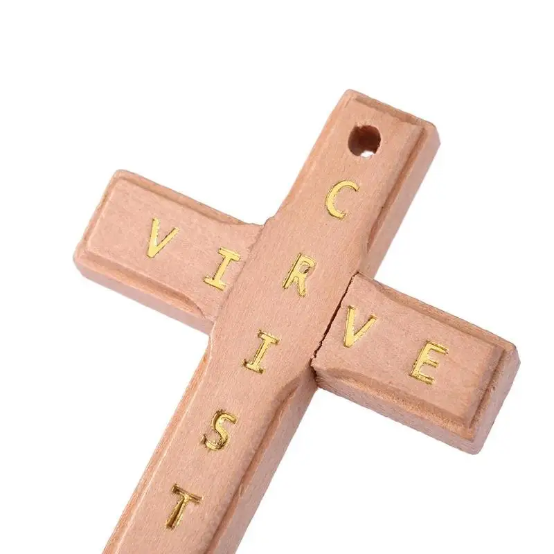 5/10/20pcs Wooden Cross Jesus Christian Religion Charm Pendant Scrapbook Clothing Bags DIY Art Crafts Decorative Accessories