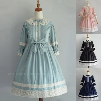 

Halloween Victorian Medieval Court Girls Princess Tea Party Cosplay Costumes Women Japanese Gothic Lace Lolita Doll Kawaii Dress