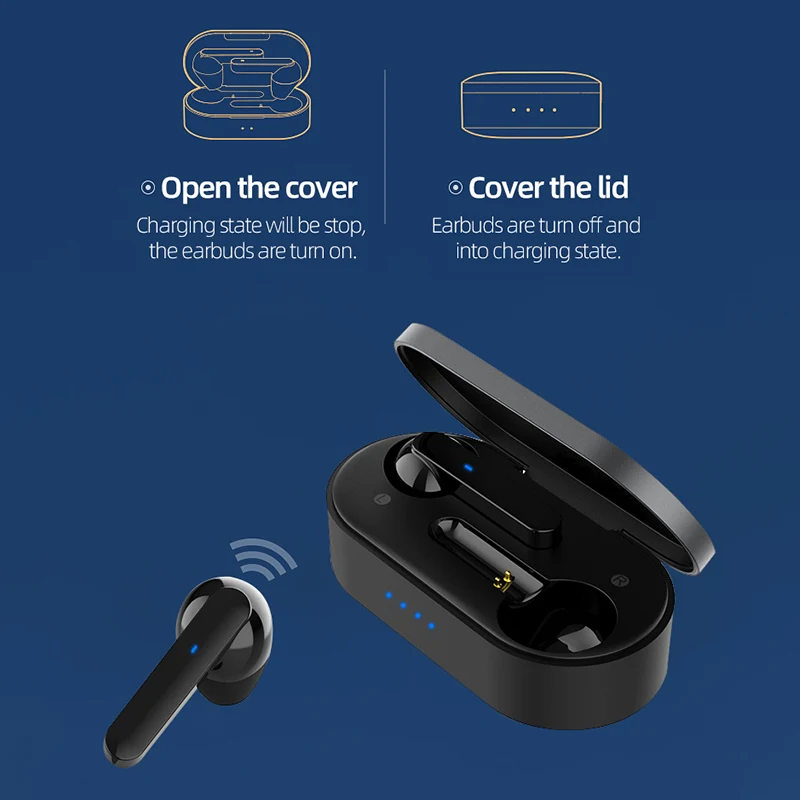 Bluetooth Earphones with Microphone 5 0 HIFI Mini Noise Cancelling TWS Earbuds Waterproof Wireless Headphones