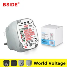 BSIDE AST01 тестер розетка тестер ЕС вилка Автоматическая электрическая схема полярности детектор напряжения настенный штекер выключатель Finder