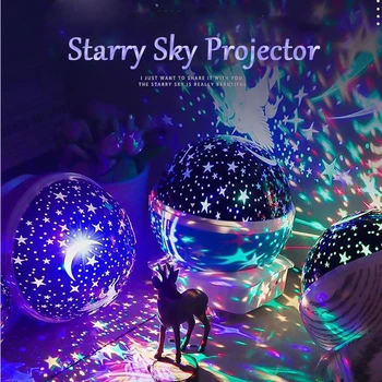 

Stars Starry Sky LED Night Light Projector Moon Lamp Battery USB Bedroom Party Projection Lamp for Children's Night Light Gift
