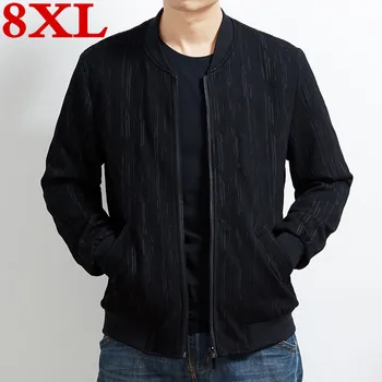 

2020 new plus size 8XL 7XL Spring and Autumn Jacket Men Baseball uniform Windproof zipper Clothes For Men Fashion Coats