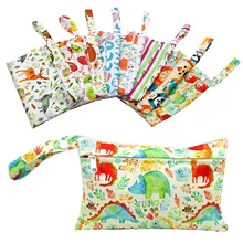 Sac à main imperméable à fermeture éclair pour couches, sac à main imprimé pour bébé, sac de transport pour poussette, sac de rangement pour couches humides en plein air, pochette