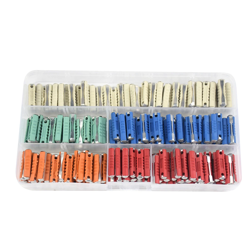 200pcs  Car fuse Box Standard Medium Fuse Blade Fuse Box Auto Fuse Car 5-25A Torpedo Ceramic Bullet Classic Car
