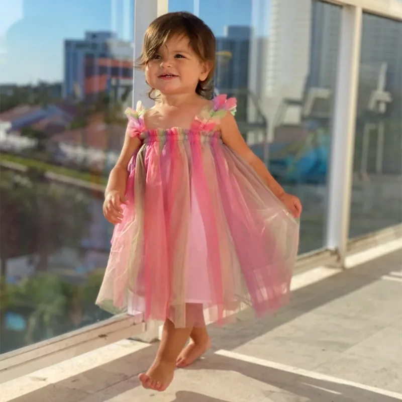 Girls Dress 0-5Y Baby Girls Summer Sleeveless Sequin Star Tulle Tutu Dress Party Princess Girls Clothes girls dress,princess costume,kids clothes