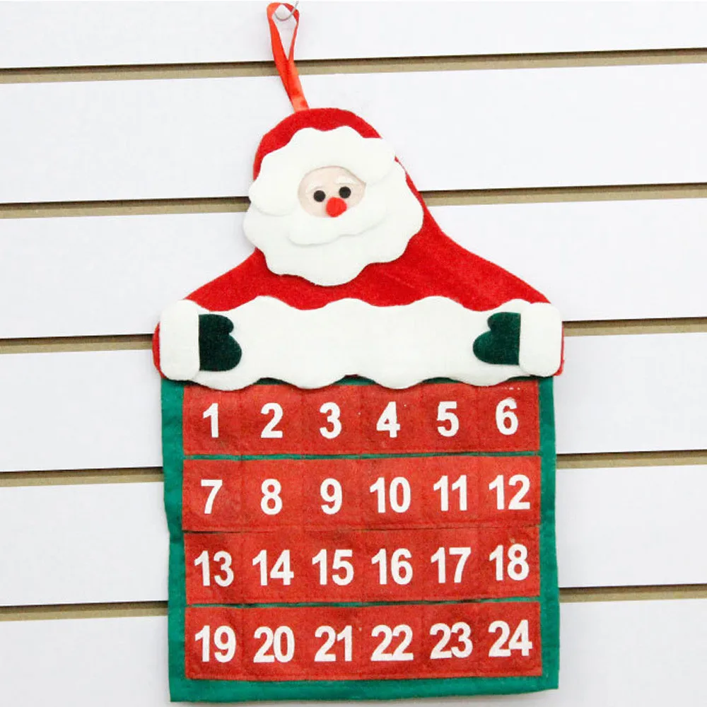Календари advent рождественские украшения, Санта Клаус календарь лобби отеля семья кулон домашний Декор Рождественский календарь кулон LD