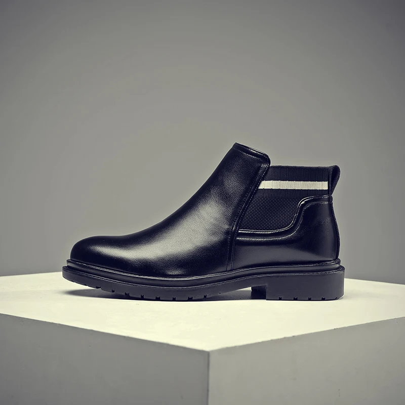 Yomior Italian Autumn Winter High Quality Genuine Leather Chelsea Boots Men Ankle Boots Male Fashion Dress Shoes Bottine Homme