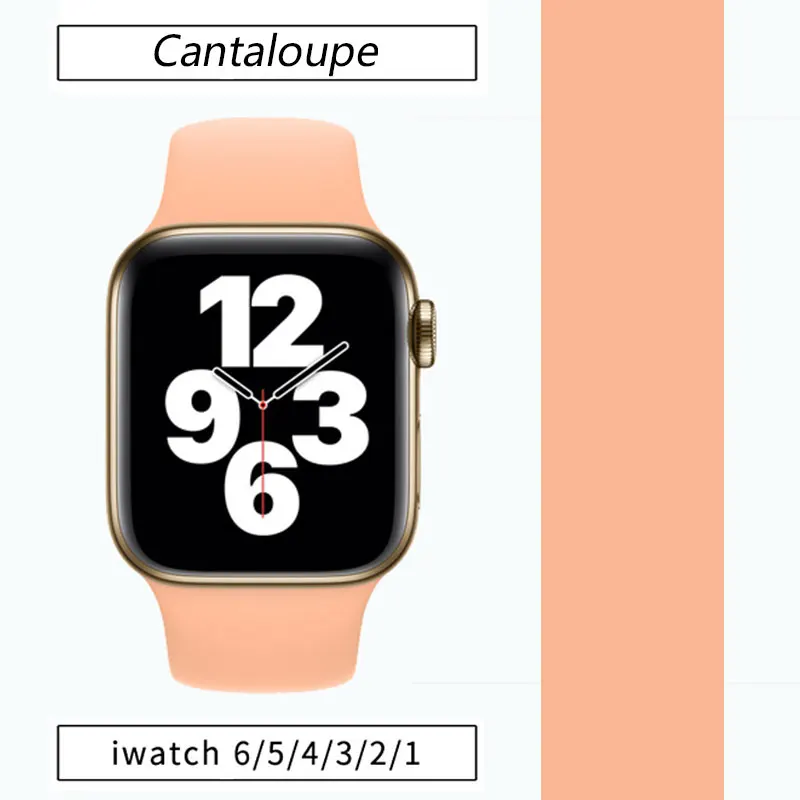Силиконовый ремешок для Apple Watch 44 мм 40 38 42 силиконовый браслет iWatch Series 6 SE 5 4 3