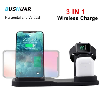 

3 in 1 Wireless Charger Stand for iPhone X 8 XS Charger Dock Station for Apple Watch 4 3 2 Airpods Charger Holder for Samsung S9