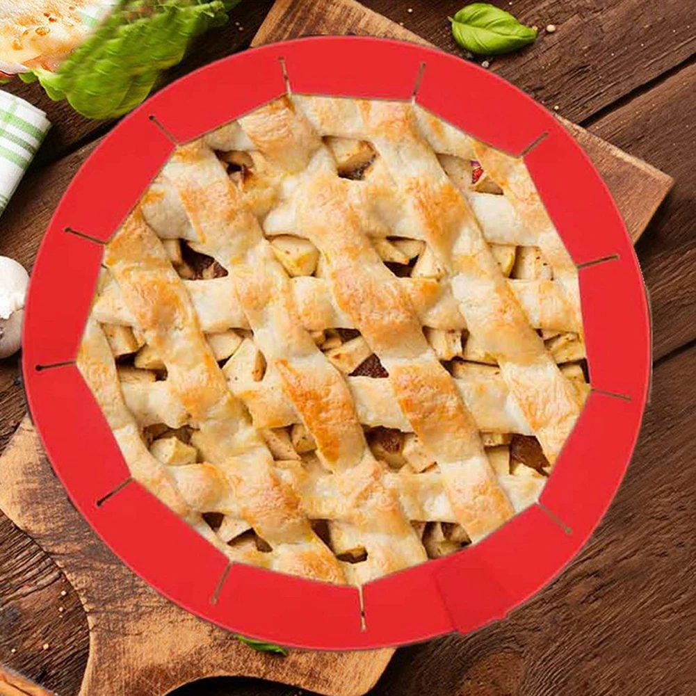 Adjustable Silicone Pizza Ring Edge Cover Food Pie Dish Crust Protector Shield Home Kitchen Baking Tools for Family Pie Shield