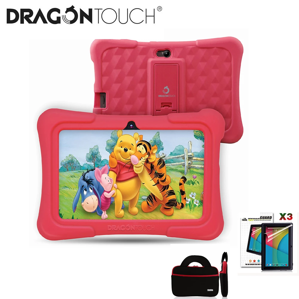 Red Детский планшет для детей Dragon Touch Y88X Pro 7 ''HD дисплей Детские планшеты 16 ГБ Android 9,0 планшет с планшетом сумка планшетный ПК - Комплект: Red