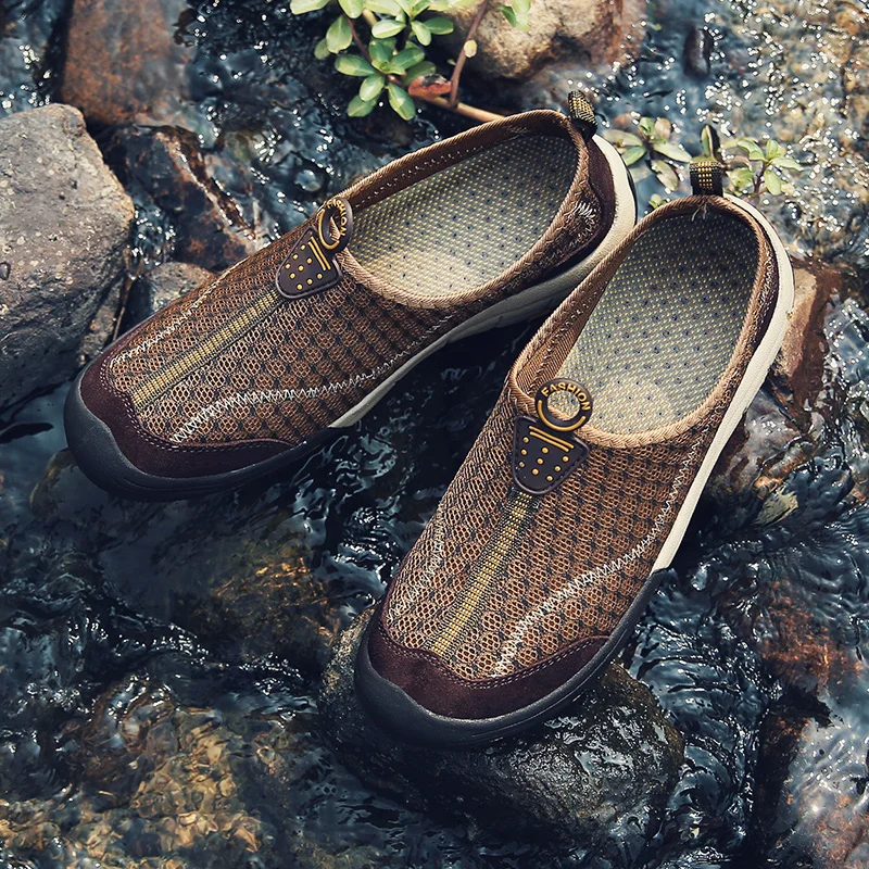 2021 Summer Outdoor Man Waterproof Hiking High Top Mountain Climbing Non-Slip Shoes Trekking Hunting Footwear Zapatillas Hombre