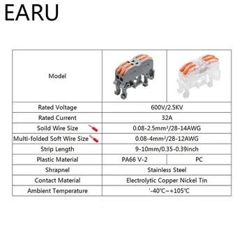 PCT-211 PCT-511 tipo carril Din Cable rápido de conexión de Cable rápido Terminal de presión tipo conector en lugar de bloque de terminales UK2.5B 2