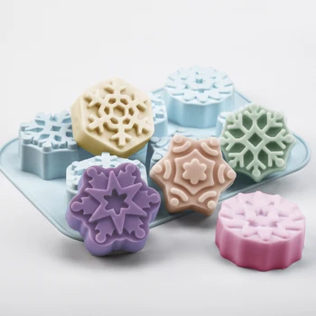 

Christmas Snowflake Soap Mold Silicone Mold Aroma Gypsum Plaster Resin Mould Snow Handmade 3D Crafts Candle Molds372