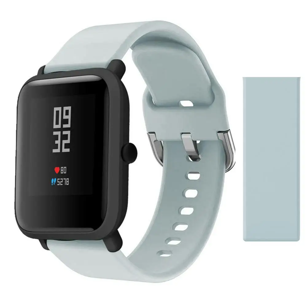 blue gray Силиконовый ремешок для часов amazfit ремешок Bip Band 20 мм ремешок galaxy Watch active/Garmin vivoactive 3 - Цвет ремешка: blue gray