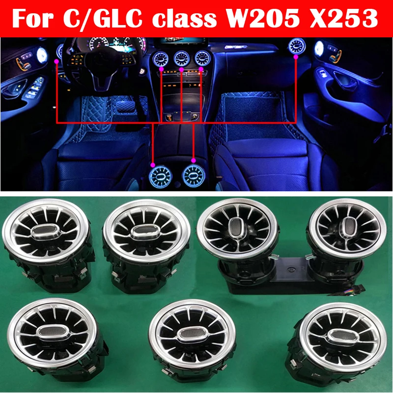 12/64 Farben Air Vent LED Umgebungslicht für Mercedes Benz GLC X253 C W205