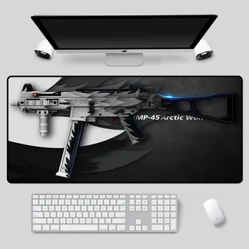 Mairuige 총기 패턴 마우스 패드, csgo 기관단총 테이블 패드, 권장 내구성 게이밍 키보드 패드