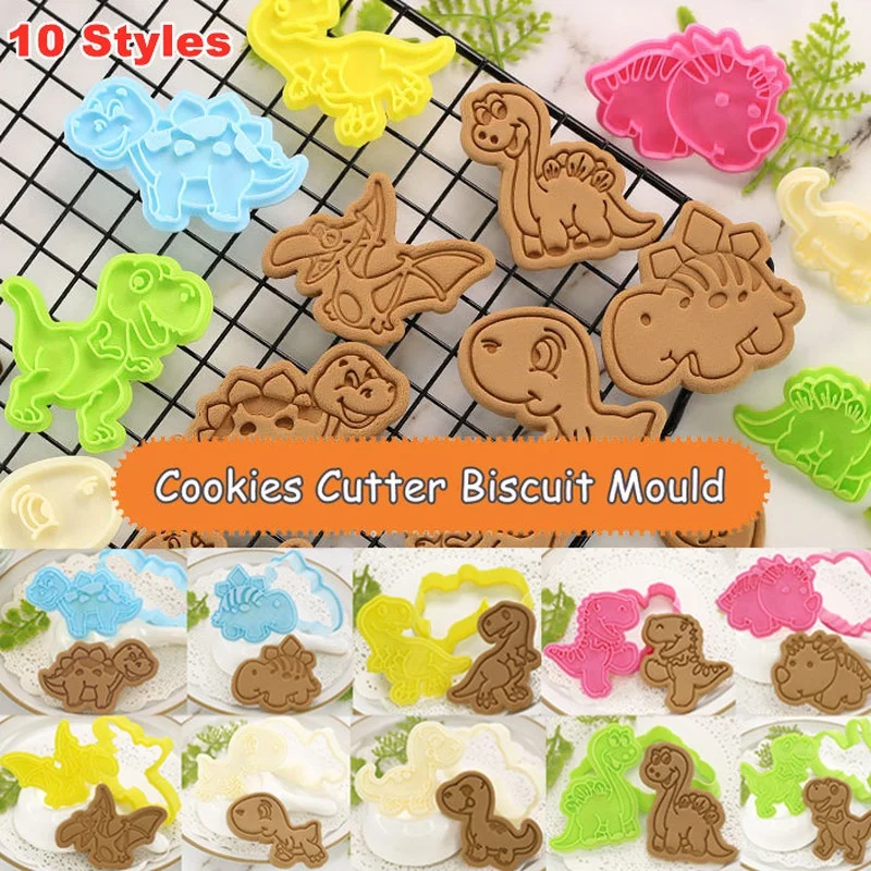 

Cartoon Dinosaur Biscuit Mold Cookie 3d Three-dimensional Push-type Household Fondue