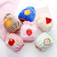 Комплект из 3 предметов для маленьких девочек на осень и зиму, с милыми мультяшными рисунками, с рукавами, с манжетами, с нарукавниками, с бархатной подкладкой, с противообрастающими рукавами