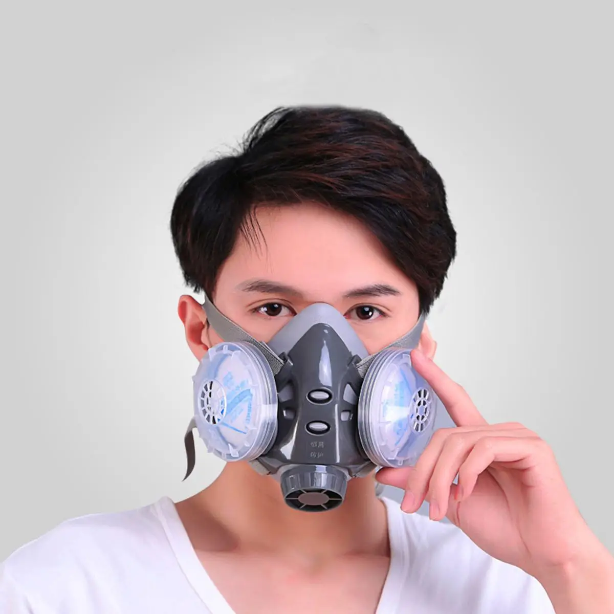 

Dust Face Mask Respirator With Dual Filter Half Face Mask Gas Anti-fog Mask For Carpenter Builder Miner Polishing Dust-proof